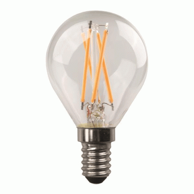 Λάμπα LED E14 σφαιρική Crossed Filament 6.5W θερμό λευκό φως 2700K 220-240V με διάφανο κάλυμμα Λάμπα LED E14 σφαιρική Crossed Filament 6.5W θερμό λευκό φως 2700K 220-240V με διάφανο κάλυμμα