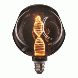 Λάμπα Led Globe G125 E27 4W 220-240V θερμό φως 1800k 55lm δέσμης 360° Dented DNA smoky dimmable