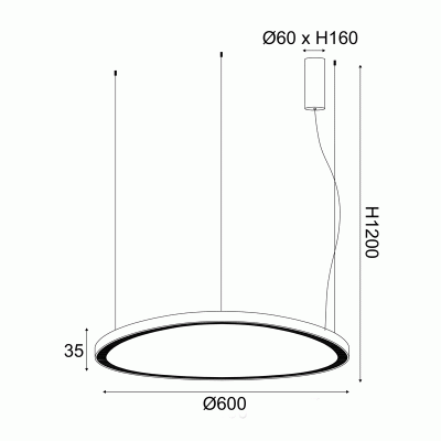 ΚΡΕΜΑΣΤΟ ΦΩΤΙΣΤΙΚΟ LED HARMONY 44W CCT 4670LM ΛΕΥΚΟ ΑΛΟΥΜΙΝΙΟ IP20 D60xH120cm
