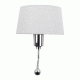 Φωτιστικό απλίκα Elegant επιτοίχιο με LED Βραχίονα δίφωτο 1 x E27 IP20 λευκό ύφασμα με ασημί μέταλλο Μ26.5 x Π15 x Υ43cm