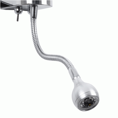 Φωτιστικό απλίκα Elegant επιτοίχιο με LED Βραχίονα δίφωτο 1 x E27 IP20 λευκό ύφασμα με ασημί μέταλλο Μ26.5 x Π15 x Υ43cm
