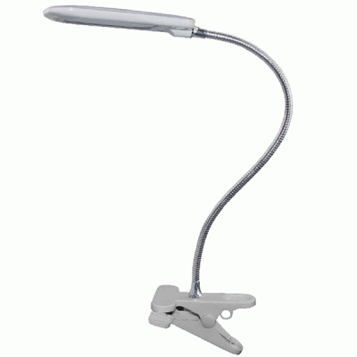 Led φωτιστικό γραφείου γκρι 5W 4000k λευκό φως με τσιμπιδάκι & σπιράλ