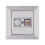 Πρίζα DATA μονή CAT 6 RJ 45 νίκελ ματ NE-AD