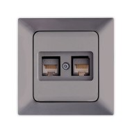 Πρίζα DATA CAT 6 RJ 45 διπλή NE-AD γραφίτης