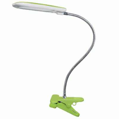 Led φωτιστικό γραφείου πράσινο 5W 4000k λευκό φως με τσιμπιδάκι & σπιράλ
