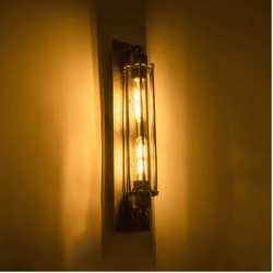 Φωτιστικό τοίχου απλίκα με ντουί 2 x E27 AC 220-240V IP20 μπρούτζινο εφέ σκουριάς Μ10 x Π11 x Υ47cm