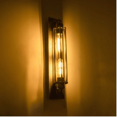 Φωτιστικό τοίχου απλίκα με ντουί 2 x E27 AC 220-240V IP20 μπρούτζινο εφέ σκουριάς Μ10 x Π11 x Υ47cm