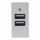 Πρίζα μονή με 2 θύρες USB 5V 2x2,2A για κανάλια δομημένης καλωδίωσης