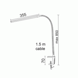 Led φωτιστικό γραφείου ασημί 5W 4000k ενδιάμεσο λευκό φως με Clip touch Dimmable