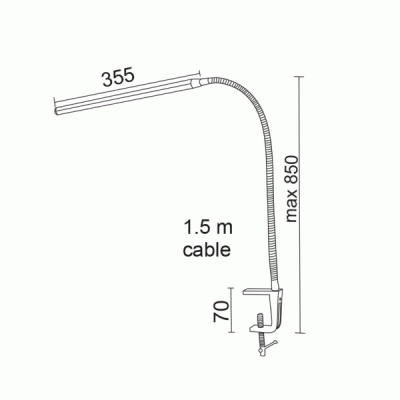 Led φωτιστικό γραφείου ασημί 5W 4000k ενδιάμεσο λευκό φως με Clip touch Dimmable