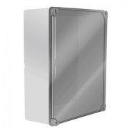 Εξωτερικό κουτί διαστάσεων 240x190x90mm στεγανό ΙΡ55 σε γκρί χρώμα με διαφανές καπάκι