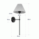 GloboStar® PAM 204-0112 Μοντέρνο Επιτοίχειο Φωτιστικό Aπλίκα Μονόφωτο 1 x E27 IP20 Μαύρο Μέταλλο με Μπεζ Ύφασμα - Μ23 x Π23 x Υ17cm