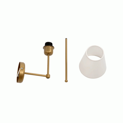 GloboStar® PAM 204-0112 Μοντέρνο Επιτοίχειο Φωτιστικό Aπλίκα Μονόφωτο 1 x E27 IP20 Μαύρο Μέταλλο με Μπεζ Ύφασμα - Μ23 x Π23 x Υ17cm