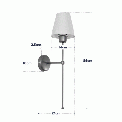 GloboStar® PAM 204-0112 Μοντέρνο Επιτοίχειο Φωτιστικό Aπλίκα Μονόφωτο 1 x E27 IP20 Μαύρο Μέταλλο με Μπεζ Ύφασμα - Μ23 x Π23 x Υ17cm