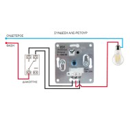 Ρυθμιστής φωτισμού - Dimmer DM-4 χωνευτός 3 έως 1000W γενικής χρήσης με πατητό διακόπτη ON/OFF