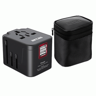 Αντάπτορας Universal Arcas Ta-01 Travel με θύρες Usb κατάλληλος για περισσότερες από 150 χώρες Αντάπτορας Universal Arcas Ta-01 Travel με θύρες Usb κατάλληλος για περισσότερες από 150 χώρες