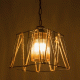 GloboStar® GATSBY 203-0007 Vintage Κρεμαστό Φωτιστικό Σχοινί Μονόφωτο 1 x E27 IP20 Μαύρο Μέταλλο με Μπεζ Σχοινί - Μ25 x Π25 x Υ25cm
