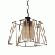 GloboStar® GATSBY 203-0007 Vintage Κρεμαστό Φωτιστικό Σχοινί Μονόφωτο 1 x E27 IP20 Μαύρο Μέταλλο με Μπεζ Σχοινί - Μ25 x Π25 x Υ25cm