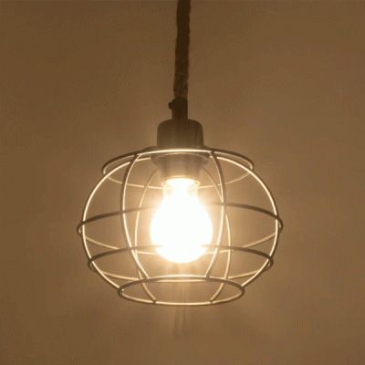 GloboStar® TALAH 203-0008 Vintage Κρεμαστό Φωτιστικό Σχοινί Μονόφωτο 1 x E27 IP20 Μαύρο Μέταλλο με Μπεζ Σχοινί - Μ20 x Π20 x Υ20cm