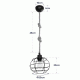 GloboStar® TALAH 203-0008 Vintage Κρεμαστό Φωτιστικό Σχοινί Μονόφωτο 1 x E27 IP20 Μαύρο Μέταλλο με Μπεζ Σχοινί - Μ20 x Π20 x Υ20cm