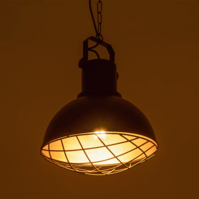 GloboStar® SIERRA 203-0011 Vintage Κρεμαστό Φωτιστικό Καμπάνα Μονόφωτο 1 x E27 IP20 Μαύρο Μέταλλο - Μ30 x Π30 x Υ90cm