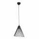 GloboStar® ARCWIRE 203-0015 Μοντέρνο Κρεμαστό Φωτιστικό Πλέγμα Μονόφωτο 1 x E27 IP20 Μαύρο Μέταλλο - Μ25 x Π25 x Υ30cm