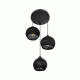 GloboStar® YASAM 203-0022 Vintage Κρεμαστό Φωτιστικό Σχοινί Τρίφωτο 3 x E27 IP20 Μαύρο Σχοινί - Μ35 x Π35 x Υ80cm