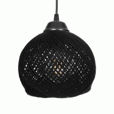 GloboStar® YASAM 203-0026 Vintage Κρεμαστό Φωτιστικό Σχοινί Τρίφωτο 3 x E27 IP20 Μαύρο Σχοινί - Μ55 x Π25 x Υ90cm
