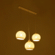 GloboStar® YASAM 203-0027 Vintage Κρεμαστό Φωτιστικό Σχοινί Τρίφωτο 3 x E27 IP20 Λευκό Σχοινί - Μ55 x Π25 x Υ80cm
