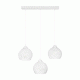 GloboStar® YASAM 203-0027 Vintage Κρεμαστό Φωτιστικό Σχοινί Τρίφωτο 3 x E27 IP20 Λευκό Σχοινί - Μ55 x Π25 x Υ80cm