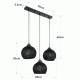 GloboStar® YASAM 203-0027 Vintage Κρεμαστό Φωτιστικό Σχοινί Τρίφωτο 3 x E27 IP20 Λευκό Σχοινί - Μ55 x Π25 x Υ80cm