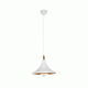 GloboStar® BELFRY 203-0076 Μοντέρνο Κρεμαστό Φωτιστικό Καμπάνα Μονόφωτο 1 x E27 IP20 Λεύκο & Χρυσό Πλαστικό - Μ29.5 x Π29.5 x Υ22cm