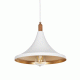 GloboStar® BELFRY 203-0076 Μοντέρνο Κρεμαστό Φωτιστικό Καμπάνα Μονόφωτο 1 x E27 IP20 Λεύκο & Χρυσό Πλαστικό - Μ29.5 x Π29.5 x Υ22cm