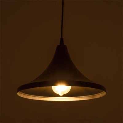 GloboStar® BELFRY 203-0078 Μοντέρνο Κρεμαστό Φωτιστικό Καμπάνα Μονόφωτο 1 x E27 IP20 Μαύρο Πλαστικό - Μ29.5 x Π29.5 x Υ90cm