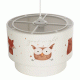 GloboStar® OWL 204-0001 Παιδικό Κρεμαστό Φωτιστικό Φιγούρα Μονόφωτο 1 x E27 IP20 Λευκό Ύφασμα - Μ30 x Π30 x Υ70cm