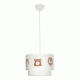 GloboStar® BEAR 204-0003 Παιδικό Κρεμαστό Φωτιστικό Φιγούρα Μονόφωτο 1 x E27 IP20 Λευκό Ύφασμα - Μ30 x Π30 x Υ70cm