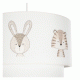 GloboStar® BEAR 204-0003 Παιδικό Κρεμαστό Φωτιστικό Φιγούρα Μονόφωτο 1 x E27 IP20 Λευκό Ύφασμα - Μ30 x Π30 x Υ70cm