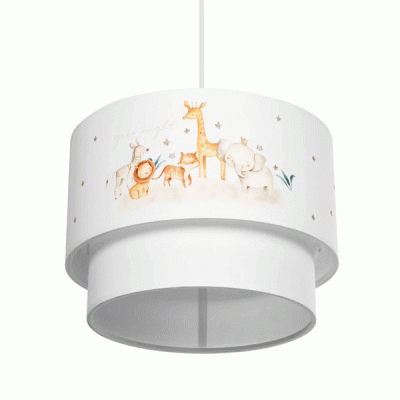 GloboStar® GIRAFFE 204-0007 Παιδικό Κρεμαστό Φωτιστικό Φιγούρα Μονόφωτο 1 x E27 IP20 Λευκό Ύφασμα - Μ30 x Π30 x Υ70cm