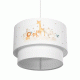 GloboStar® GIRAFFE 204-0007 Παιδικό Κρεμαστό Φωτιστικό Φιγούρα Μονόφωτο 1 x E27 IP20 Λευκό Ύφασμα - Μ30 x Π30 x Υ70cm
