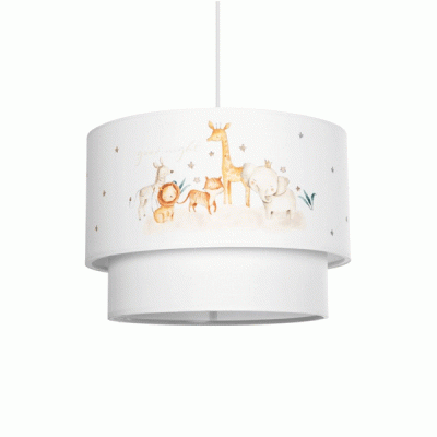 GloboStar® GIRAFFE 204-0007 Παιδικό Κρεμαστό Φωτιστικό Φιγούρα Μονόφωτο 1 x E27 IP20 Λευκό Ύφασμα - Μ30 x Π30 x Υ70cm