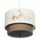 GloboStar® GIRAFFE 204-0008 Παιδικό Κρεμαστό Φωτιστικό Φιγούρα Μονόφωτο 1 x E27 IP20 Λευκό & Γκρι Ύφασμα - Μ30 x Π30 x Υ70cm