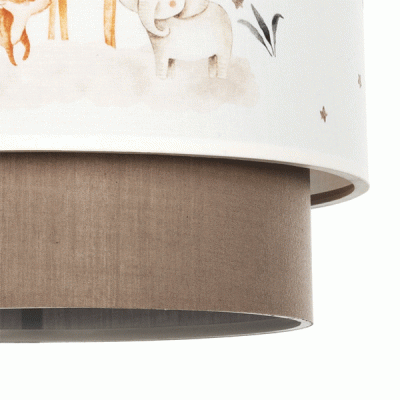 GloboStar® GIRAFFE 204-0008 Παιδικό Κρεμαστό Φωτιστικό Φιγούρα Μονόφωτο 1 x E27 IP20 Λευκό & Γκρι Ύφασμα - Μ30 x Π30 x Υ70cm