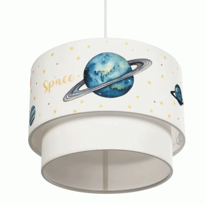 Παιδικό κρεμαστό φωτιστικό φιγούρα Saturn μονόφωτο 1 x E27 IP20 λευκό ύφασμα Μ30 x Π30 x Υ24cm Παιδικό κρεμαστό φωτιστικό φιγούρα Saturn μονόφωτο 1 x E27 IP20 λευκό ύφασμα Μ30 x Π30 x Υ24cm