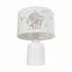 GloboStar® ELEPHANT 204-0025 Παιδικό Eπιτραπέζιο Φωτιστικό Φιγούρα Μονόφωτο 1 x E27 IP20 Λευκό & Γκρι Ύφασμα - Μ24 x Π24 x Υ32cm