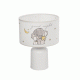 GloboStar® ELEPHANT 204-0025 Παιδικό Eπιτραπέζιο Φωτιστικό Φιγούρα Μονόφωτο 1 x E27 IP20 Λευκό & Γκρι Ύφασμα - Μ24 x Π24 x Υ32cm