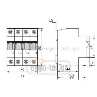 Ασφάλεια αυτόματη τετραπολική (4P) 20Α 10ΚΑ KRIPAL UKB7-20/4 Ασφάλεια αυτόματη τετραπολική (4P) 20Α 10ΚΑ KRIPAL UKB7-20/4