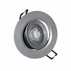 Φωτιστικό LED σποτ ψευδοροφής 5W 230V ασημί πλαστικό στρόγγυλο 3000k θερμό λευκό φως 400lumen Φωτιστικό LED σποτ ψευδοροφής 5W 230V ασημί πλαστικό στρόγγυλο 3000k θερμό λευκό φως 400lumen