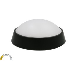 Πλαφονιέρα στρογγυλή LED 230V 15W με δυνατότητα ρύθμισης απόχρωσης φωτός CCT 180x72mm μαύρο χρώμα IP65