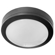 Πλαφονιέρα led στρόγγυλη πλαστική μαύρη 18W θερμό λευκό φως 4000k στεγανή IP65 εξωτερικού χώρου