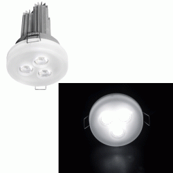 Σποτ Led χωνευτό γυαλί οπαλίνα 3x3W ψυχρό λευκό φως με γωνία δέσμης 45° χωρίς τροφοδοτικό